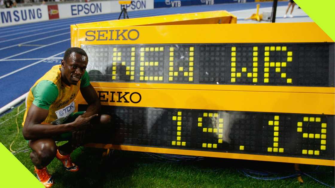 Usain Bolt set a new 200-metre record in 2009. Usain Bolt set a new 200-metre record in 2009.