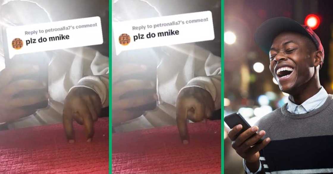 Man dances to Mnike with fingers Man dances to Mnike with fingers