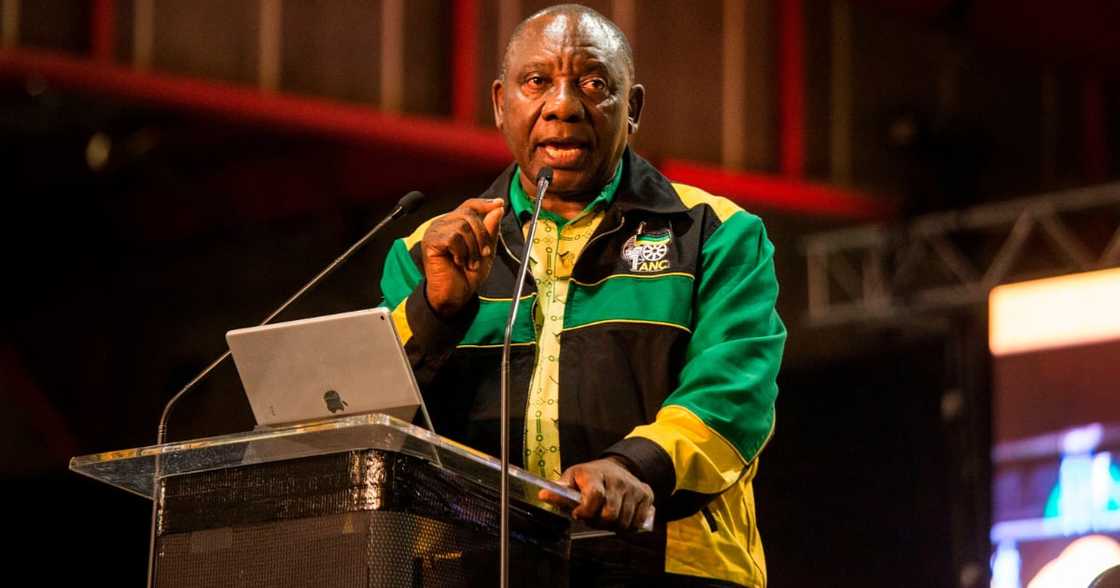 African National Congress (ANC) President Cyril Ramaphosa delivers his closing speech