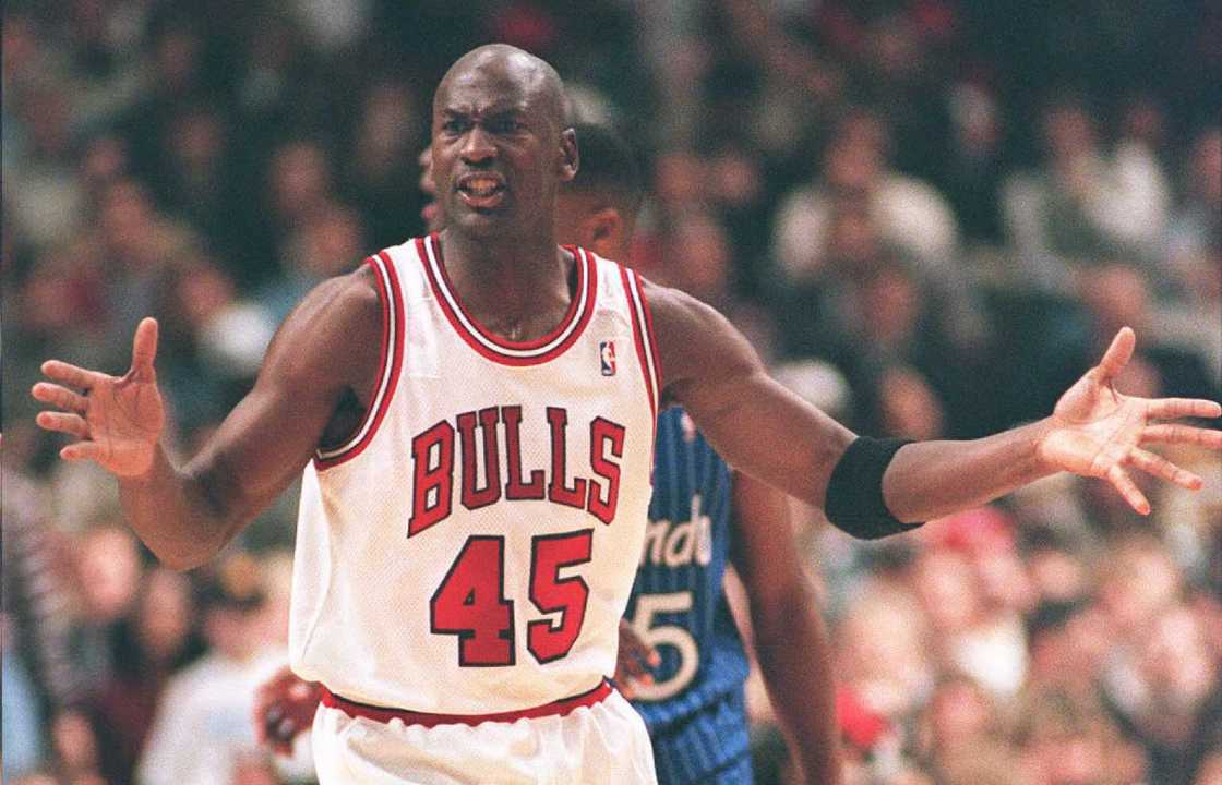 Michael Jordan of the Chicago Bulls at the United Center Michael Jordan of the Chicago Bulls at the United Center
