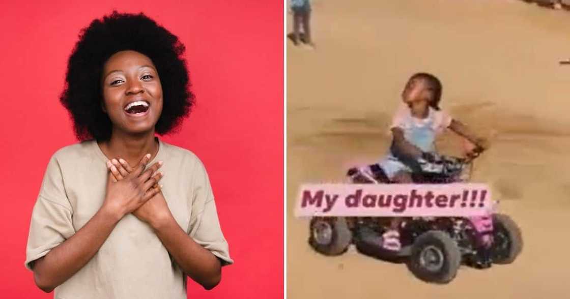 Girl, Pink Quad Bike, Mzansi, South Africa Girl, Pink Quad Bike, Mzansi, South Africa