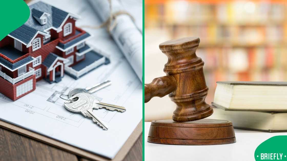 The right picture displayed a wooden judge’s gavel positioned beside a stack of books The right picture displayed a wooden judge’s gavel positioned beside a stack of books