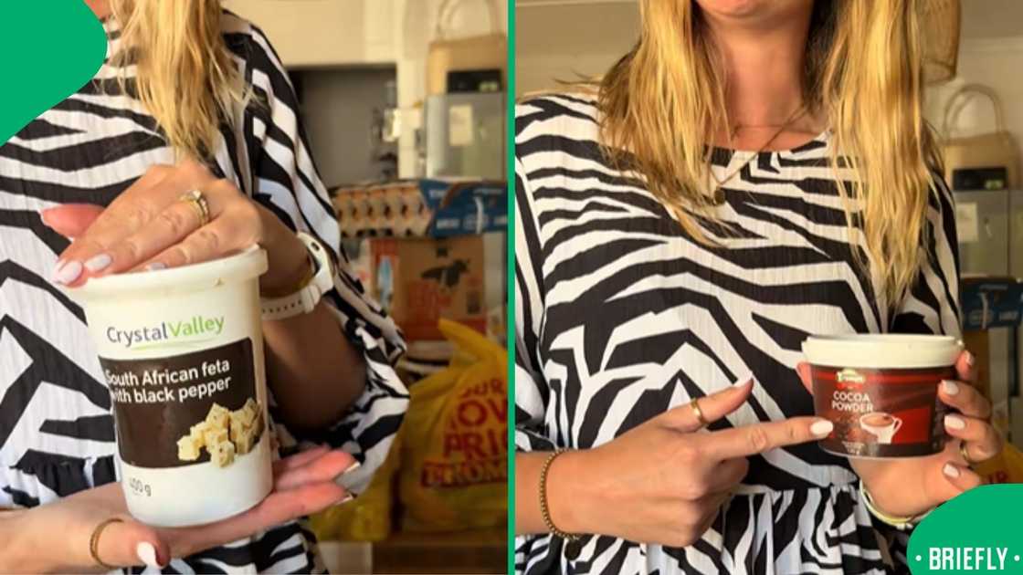 On the right showed the brand of cocoa she prefers at a low price On the right showed the brand of cocoa she prefers at a low price