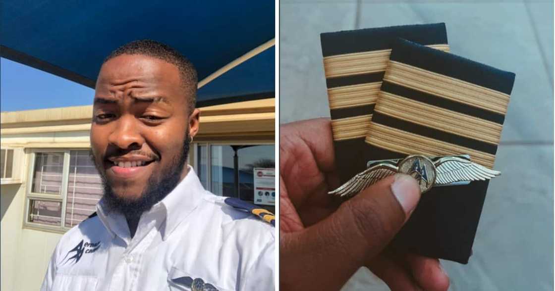 A man celebrated becoming a qualified commercial pilot on the socials. A man celebrated becoming a qualified commercial pilot on the socials.