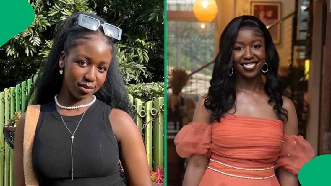 A woman showed her botched hairstyle. A woman showed her botched hairstyle.