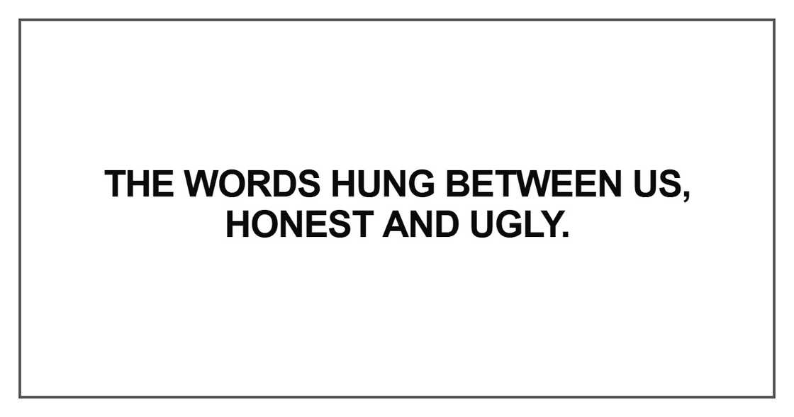 The words hung between us