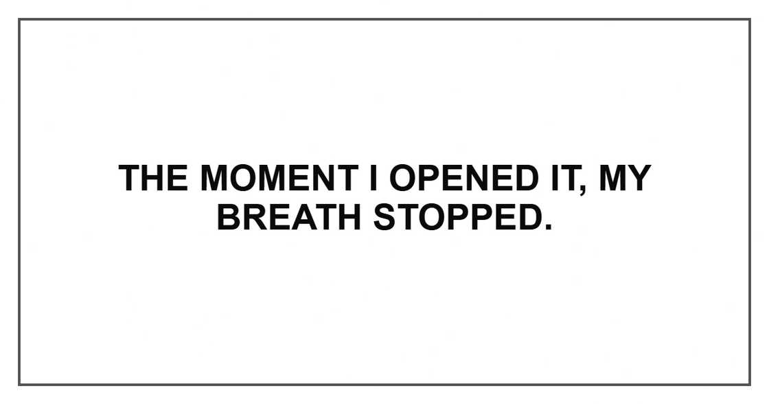 The moment I opened it, my breath stopped.