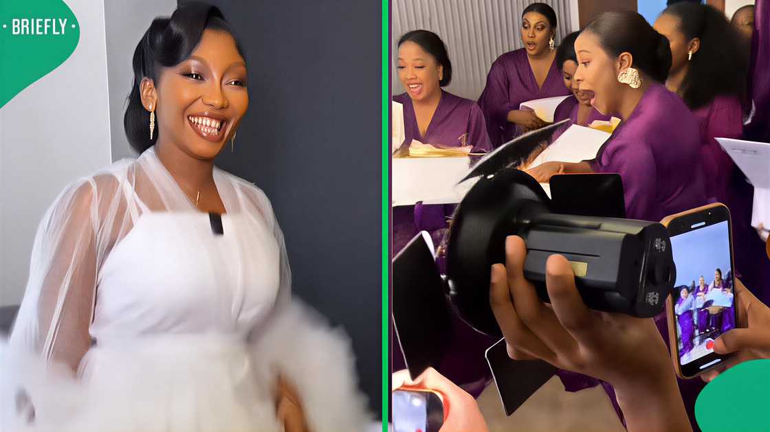 A bride surprised her bridesmaids with an unexpected gift.