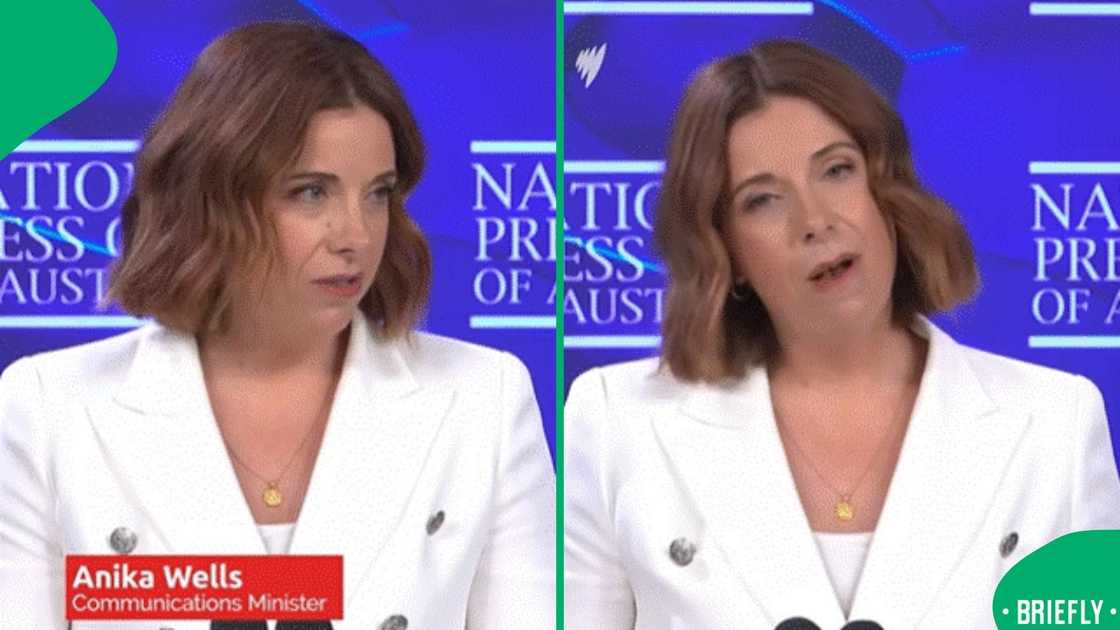 A screenshot from the video of Anika Wells announcing the social media ban