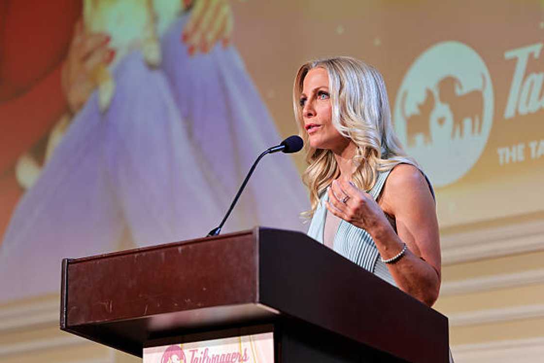 Kacey Montoya speaks onstage at the 2025 Tailwaggers Foundation Waggy Awards at Taglyan Complex.