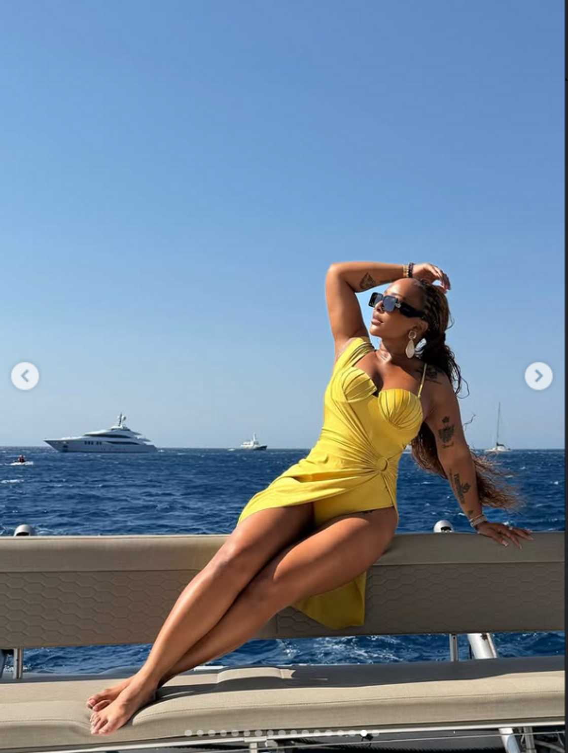Boity enjoyed the scenic view in Greece.