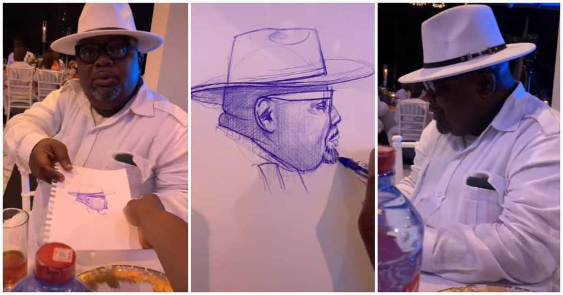 Young man draws stranger he met at a party