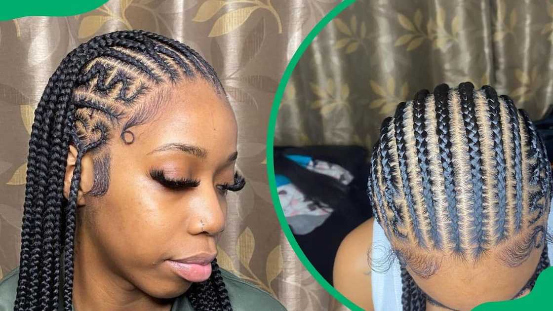 Stitch braids with curly ends Stitch braids with curly ends