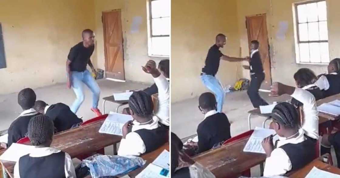 Teacher, shows off, amapiano, moves in class, video is a whole mood Teacher, shows off, amapiano, moves in class, video is a whole mood