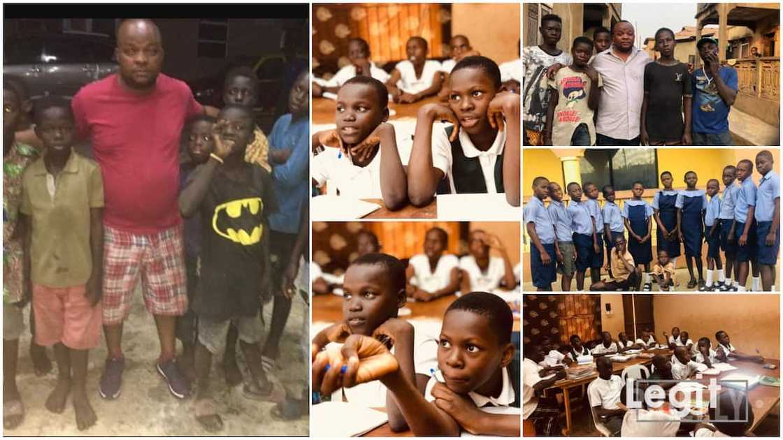 Kind Nigerian man saves kids from street, clothes them, put them back to school