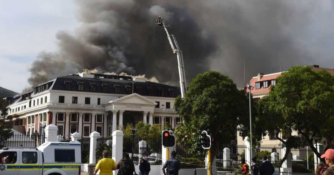 Parliament, fire, Cape Town, insurance, Department of Public Works, South Africa Parliament, fire, Cape Town, insurance, Department of Public Works, South Africa