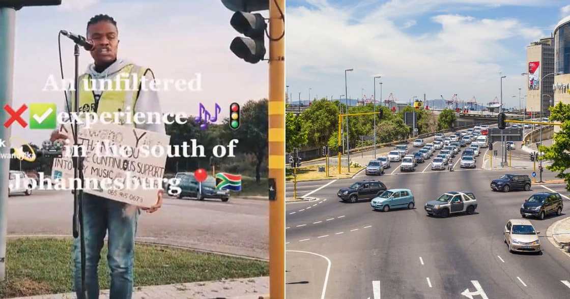 Man singing at Joburg traffic lights