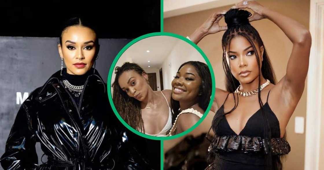South African actress Pearl Thusi and American A-Lister Gabrielle Union serving friendship goals. South African actress Pearl Thusi and American A-Lister Gabrielle Union serving friendship goals.