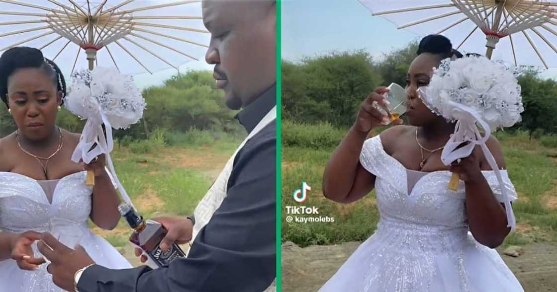A groom calmed a bride with pre-wedding jitters A groom calmed a bride with pre-wedding jitters