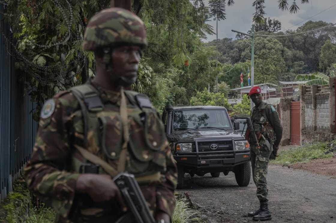 Congolese and Kenyan troops on patrol in Goma last week Congolese and Kenyan troops on patrol in Goma last week
