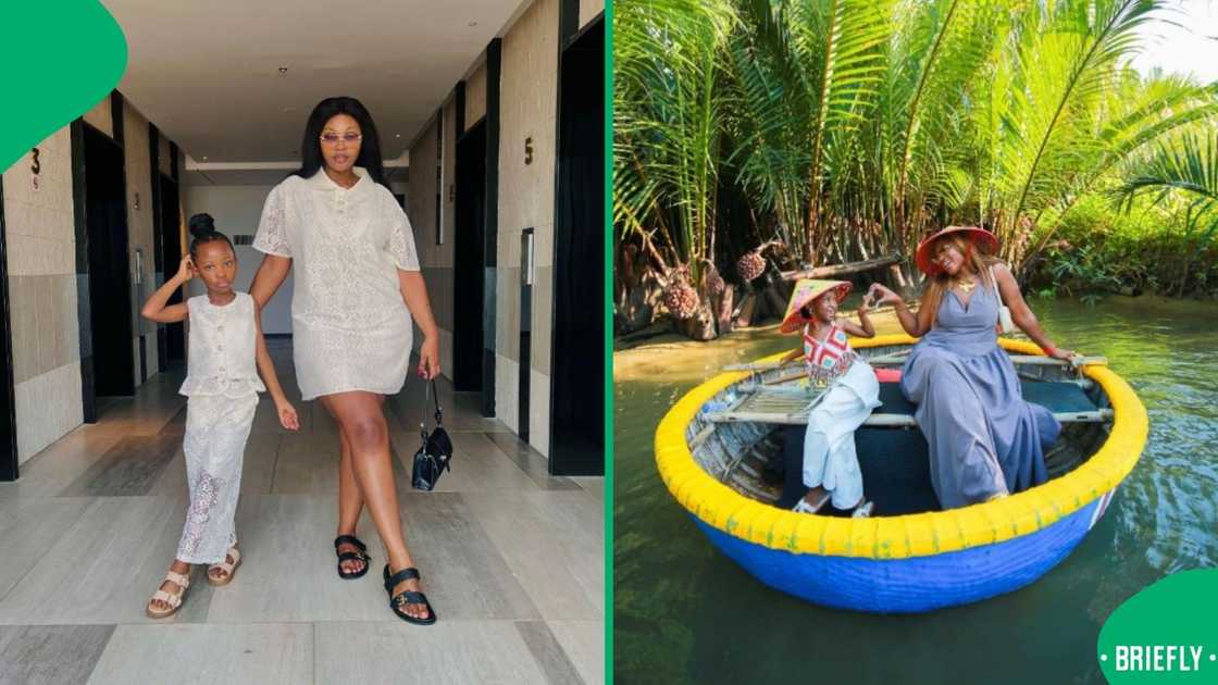 A mother and daughter in Asia. A mother and daughter in Asia.