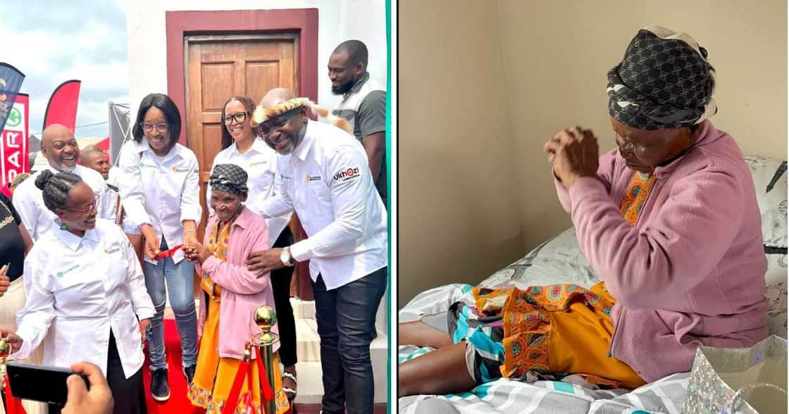 Businessman Collen Mashawana finally gave a sweet KZN gogo keys to her new home. Businessman Collen Mashawana finally gave a sweet KZN gogo keys to her new home.