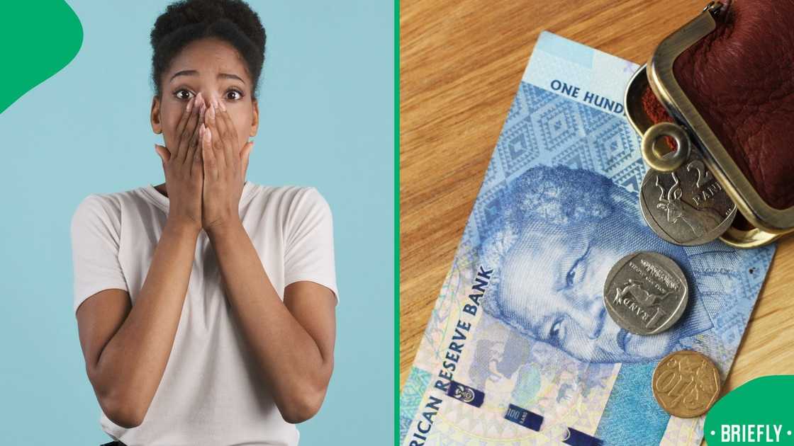 The image on the right showed South African money
