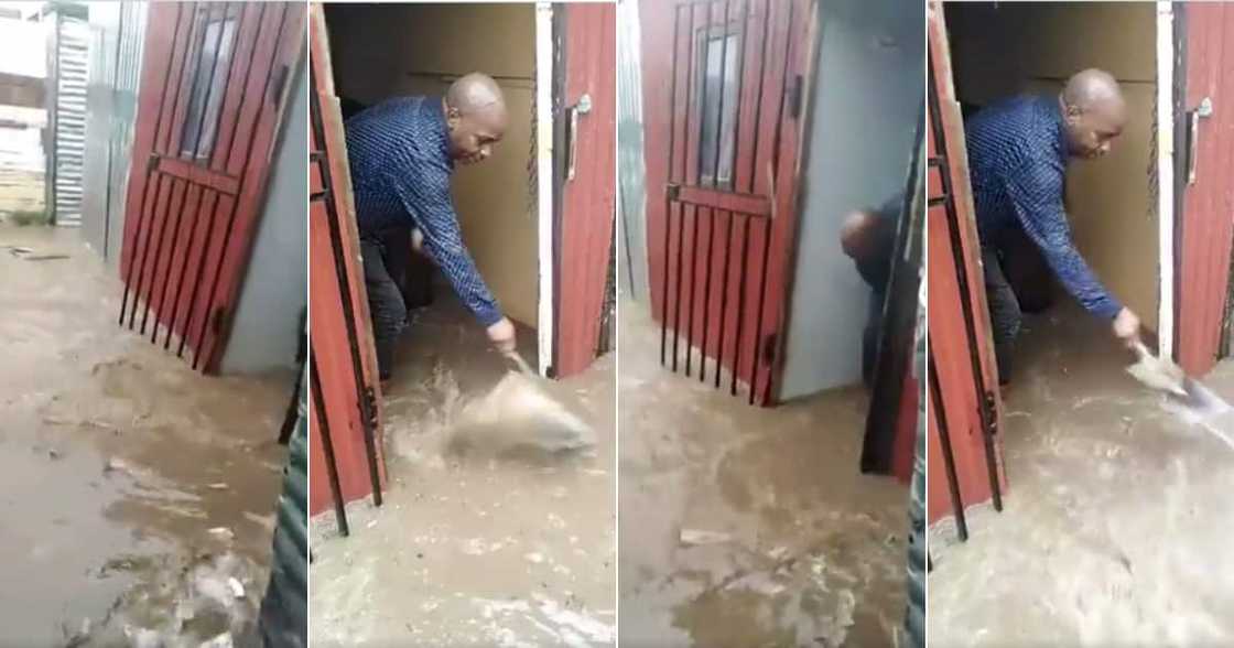 Video of Man Trying to Save His Home From Floods in CPT, SA Feels Sorry for Him Video of Man Trying to Save His Home From Floods in CPT, SA Feels Sorry for Him