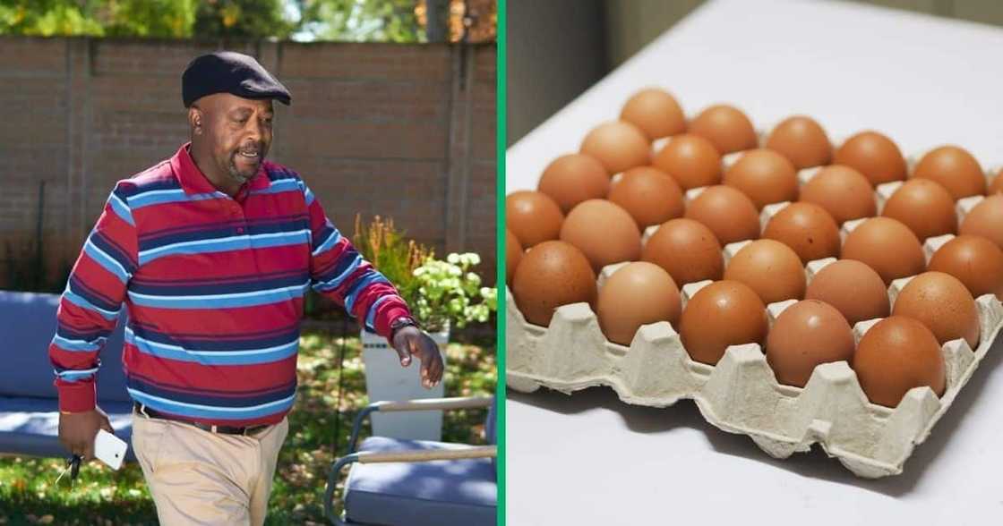 Fans are amused at 'Skeem Saam's Charles Kunutu changing the price of eggs in his spaza shop