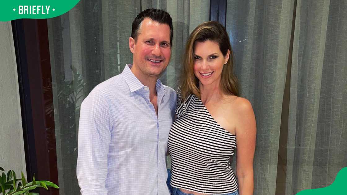 Maya Vander with her husband David Miller in Erba Miami restaurant. Maya Vander with her husband David Miller in Erba Miami restaurant.