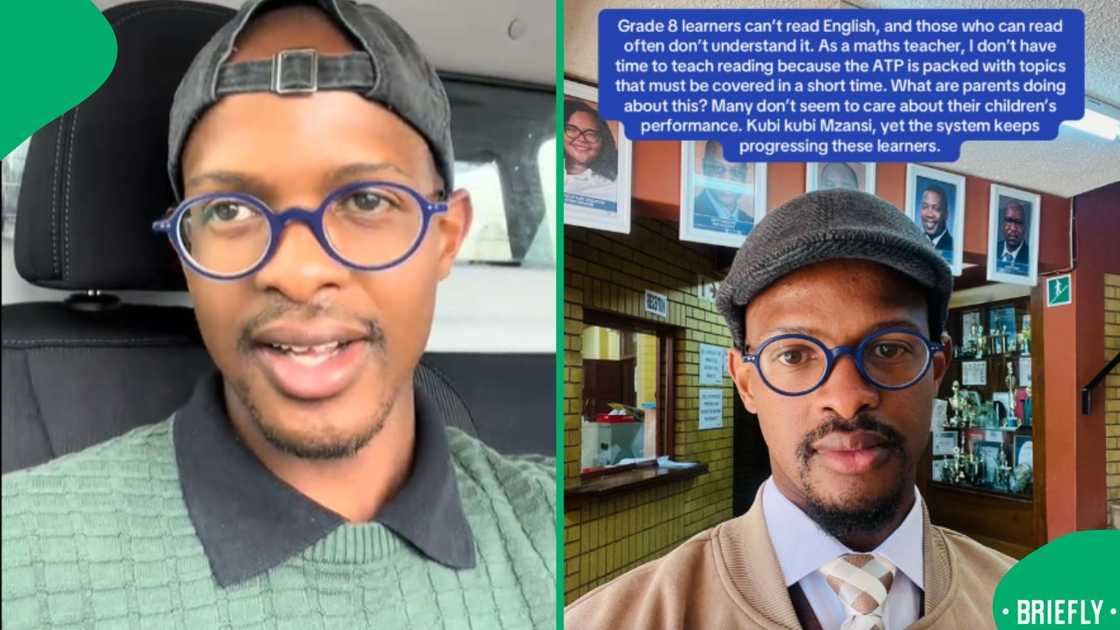 The visual on the left showed the teacher sitting in his car The visual on the left showed the teacher sitting in his car