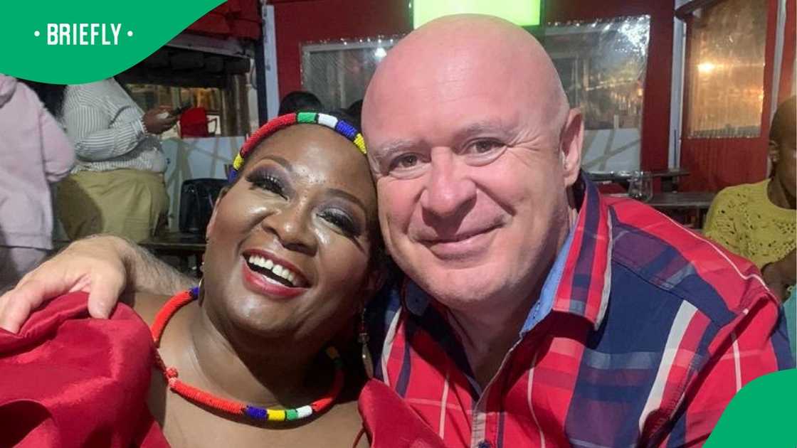 South African superfan Mama Joy enjoys a loving relationship with her husband Papa Joy. South African superfan Mama Joy enjoys a loving relationship with her husband Papa Joy.