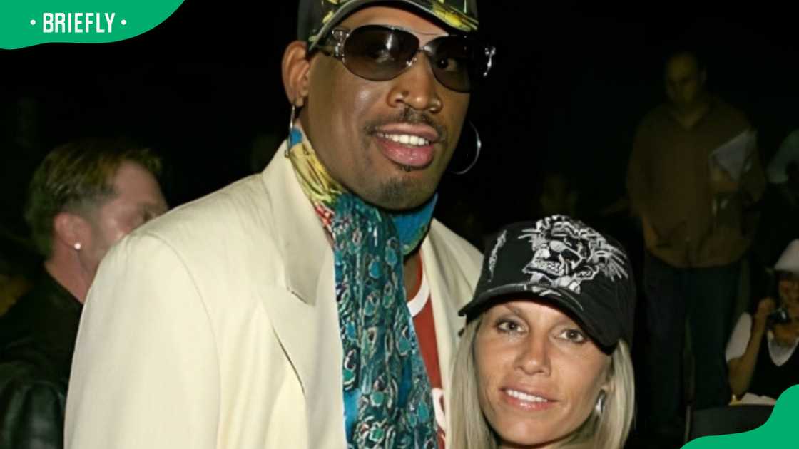 Dennis Rodman and Michelle Moyer during Mercedes Benz Fashion Week Dennis Rodman and Michelle Moyer during Mercedes Benz Fashion Week