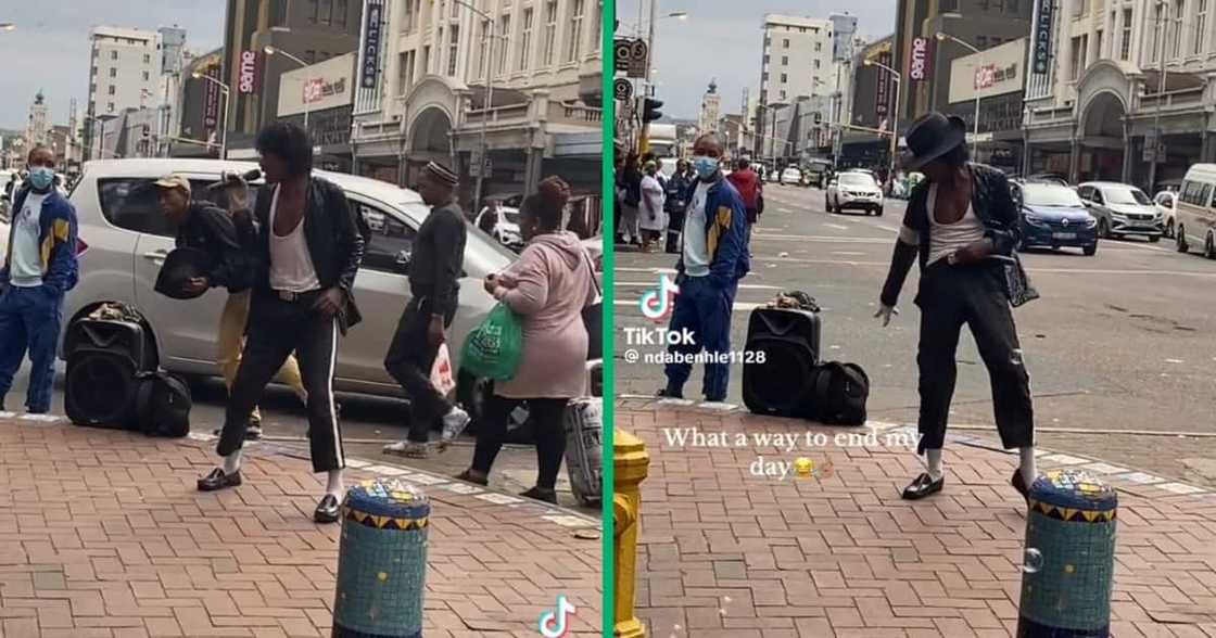 A street dancer performed in Durban's CBD