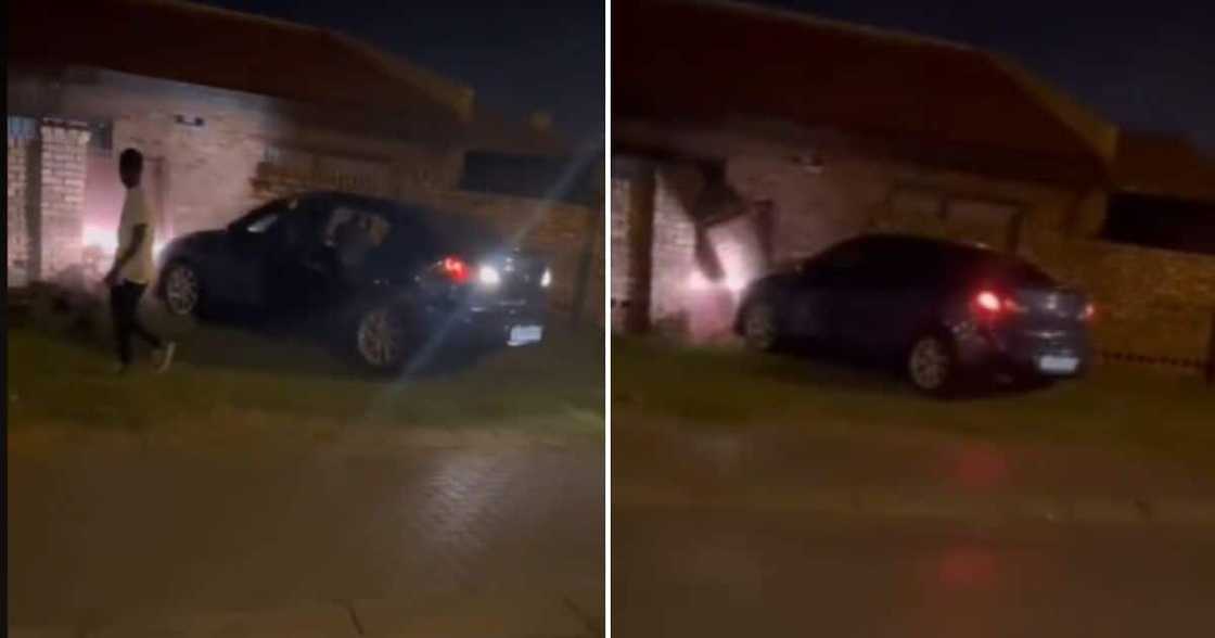 Mazda driver crashes into a wall Mazda driver crashes into a wall