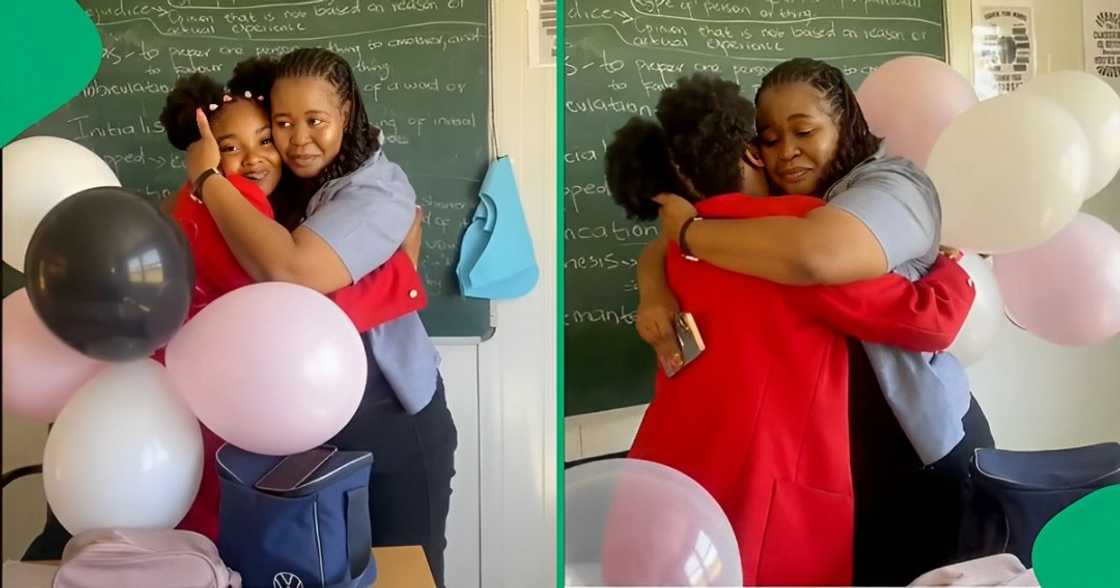 A learner bid farewell to her teacher A learner bid farewell to her teacher