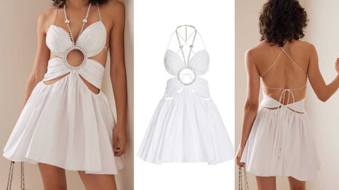 Butterfly gathered strappy mini with crystal embellishment Butterfly gathered strappy mini with crystal embellishment
