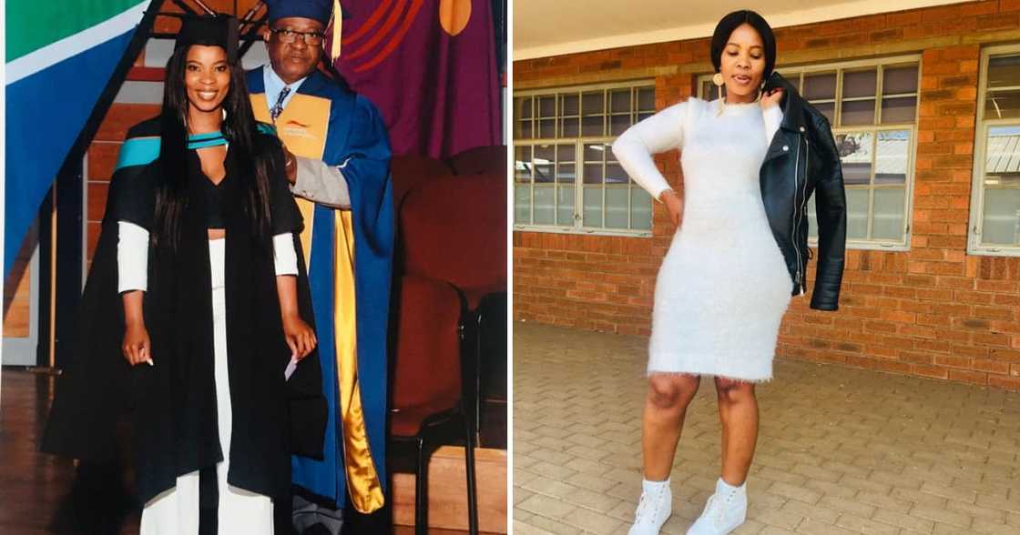 Radiant teacher who passed her Bachelor of Education with 20 distinctions