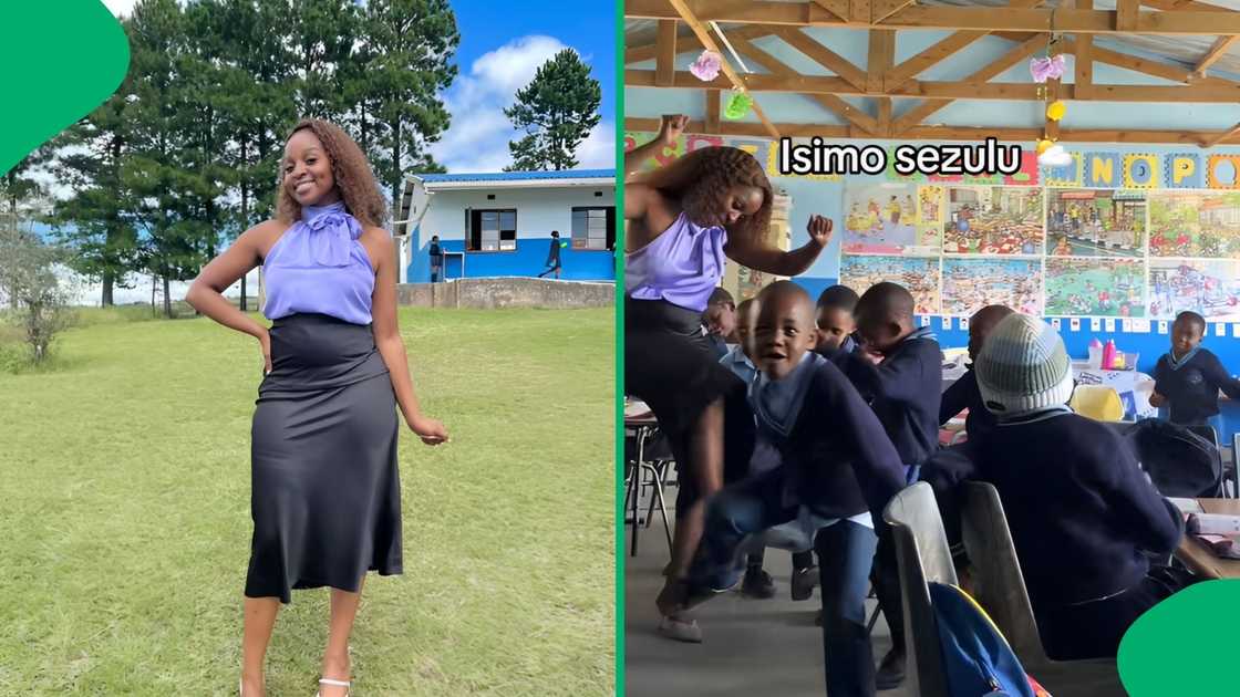 She sang about the different weather conditions with her learners and even did a dance choreography She sang about the different weather conditions with her learners and even did a dance choreography