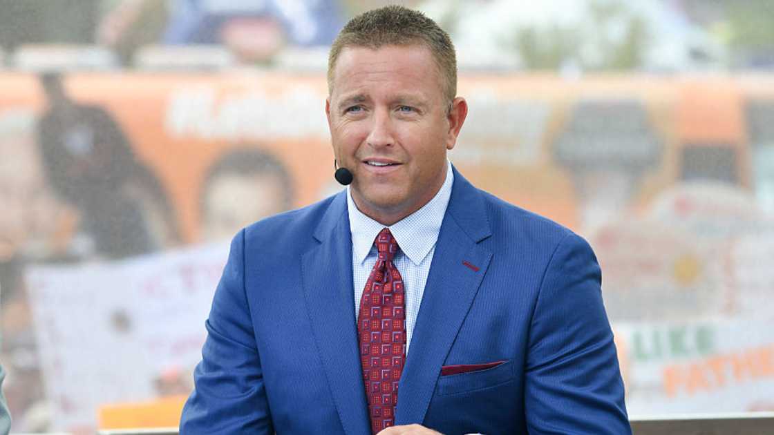 Kirk Herbstreit at Bristol Motor Speedway in Bristol, Tennessee. Kirk Herbstreit at Bristol Motor Speedway in Bristol, Tennessee.