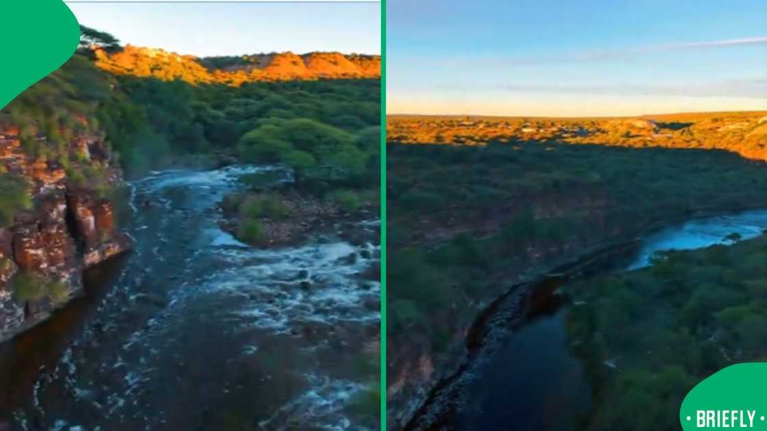 The image on the right captured the blue pool of Taung The image on the right captured the blue pool of Taung