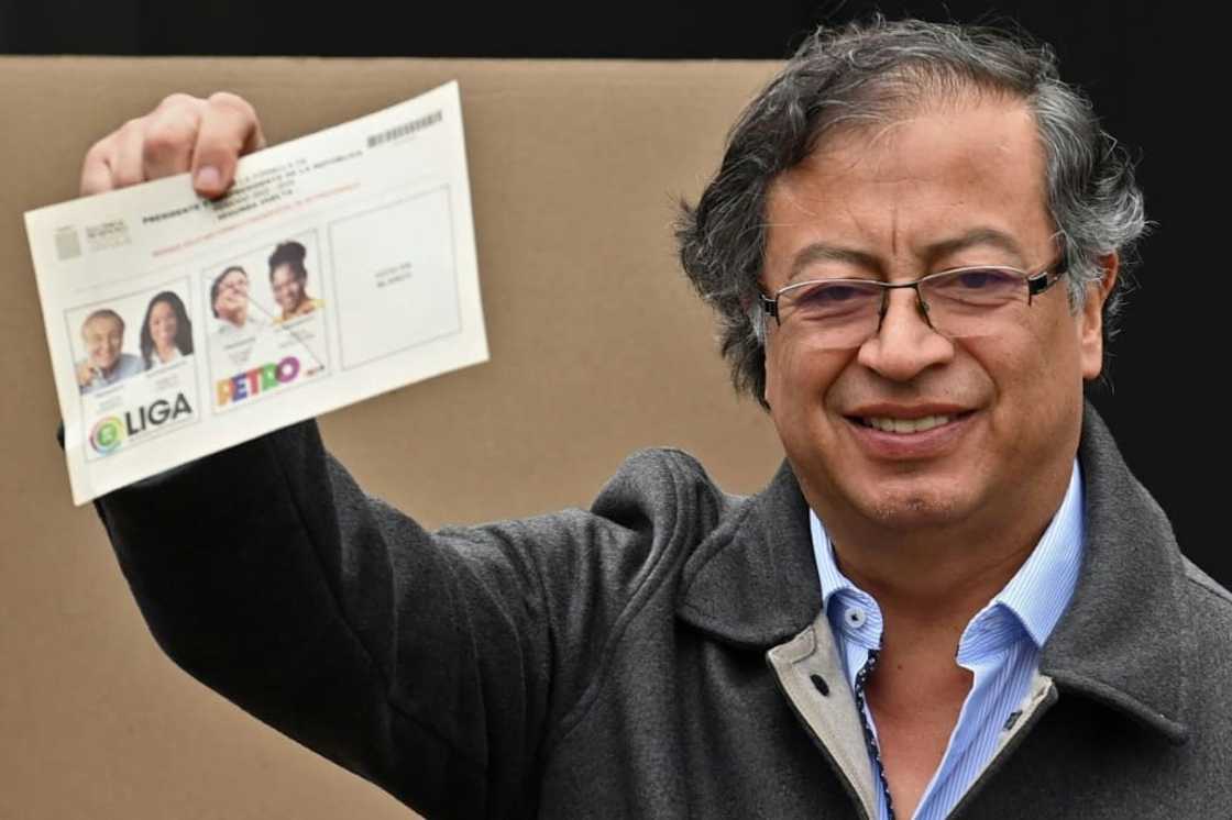 Former guerrilla Gustavo Petro became Colombia's first ever leftist president-elect by beating millionaire businessman Rodolfo Hernandez in the presidential election runoff on June 19, 2022 Former guerrilla Gustavo Petro became Colombia's first ever leftist president-elect by beating millionaire businessman Rodolfo Hernandez in the presidential election runoff on June 19, 2022