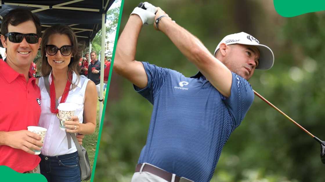 Brian and Kelly enjoying some outdoor activities (L). Harman at Castle Pines Golf Club in 2024 (R)