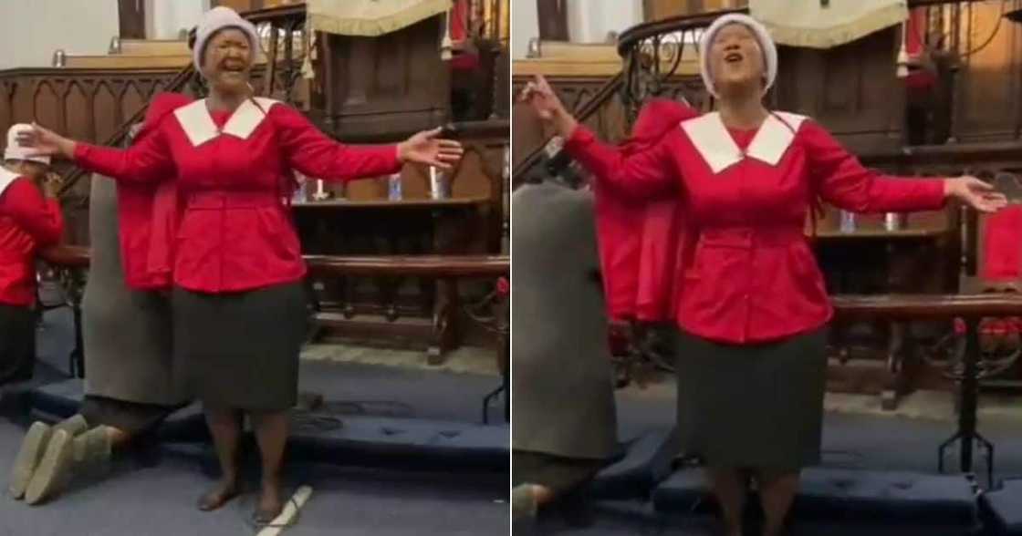 Old lady singing at church Old lady singing at church