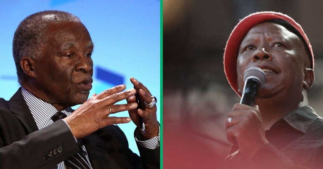 Former President Thabo Mbeki condemned EFF leader Julius Malema for chanting the 'Kill the Boer' struggle song Former President Thabo Mbeki condemned EFF leader Julius Malema for chanting the 'Kill the Boer' struggle song