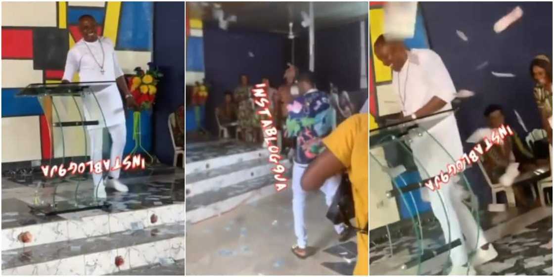 Church members made money rain on their pastor’s birthday