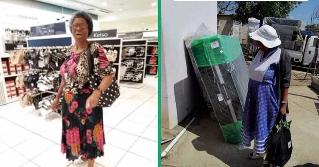 A young woman showcased her spoiling her grandparents. A young woman showcased her spoiling her grandparents.