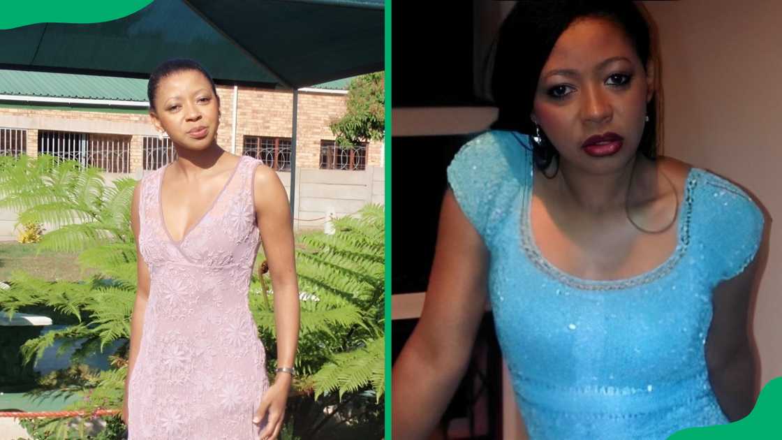Lulu Msumi Tembe poses for a photo (L). She is in a building (R) Lulu Msumi Tembe poses for a photo (L). She is in a building (R)