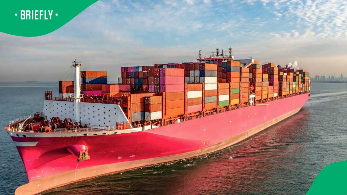 A stock photo of a large ship carrying goods A stock photo of a large ship carrying goods