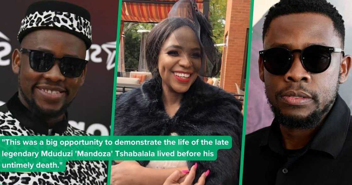 Wiseman Mncube portrays Mandoza in the upcomming bio pic of the musician's life. Here, Wiseman is pictured with Mandoza's wife, Mpho Tshabalala Wiseman Mncube portrays Mandoza in the upcomming bio pic of the musician's life. Here, Wiseman is pictured with Mandoza's wife, Mpho Tshabalala